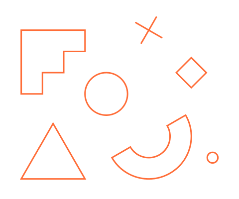 A composition of shapes representing "software"-parts